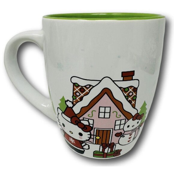 Hello Kitty Christmas Mug 25 oz. With Snowman and Ginger Bread House - Picture 4 of 6